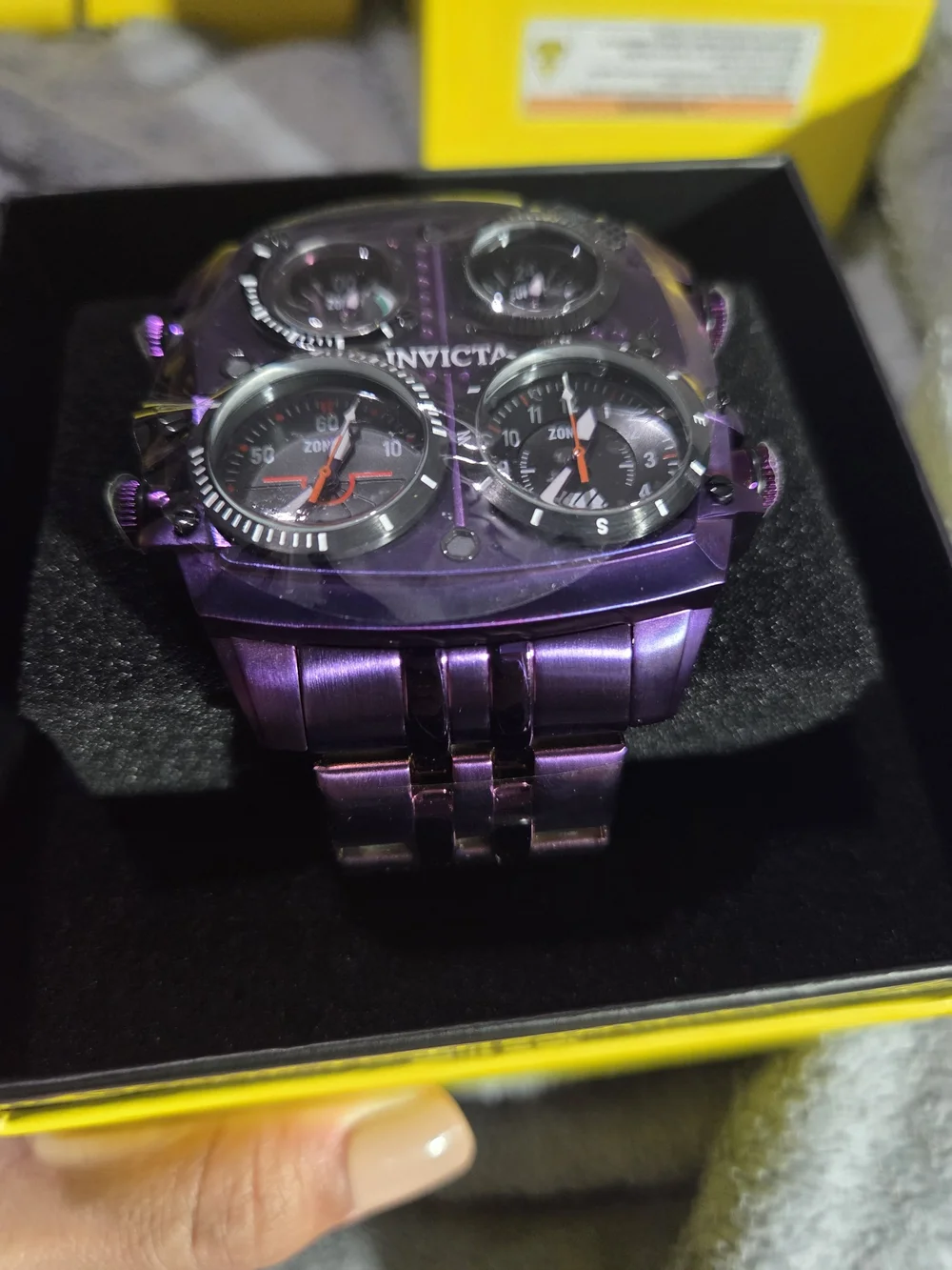 Invicta Purple Zulu  Multi-Dial Stainless Steel Watch